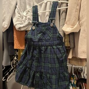 Zara plaid overall dress